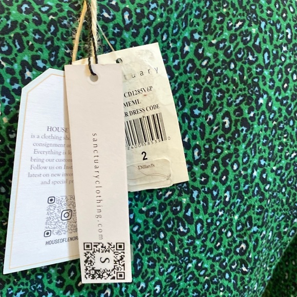NWT SANCTUARY Green Leopard Wrap Dress, size 2 - Picture 7 of 9